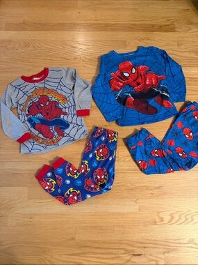 2 sets Spiderman Marvel Kids Pajamas, 4 pcs, Size: 5/6